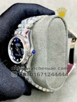 Rolex 31 mm Ladies Blue Dial with silver flutted bezel - Image 3