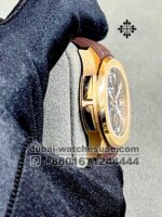 Patek Philippe Aquanaut 5164 A Travel time Replica Super Clone Rosegold with Brown Rubber Strap - Image 2