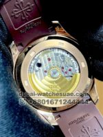 Patek Philippe Aquanaut 5164 A Travel time Replica Super Clone Rosegold with Brown Rubber Strap - Image 5