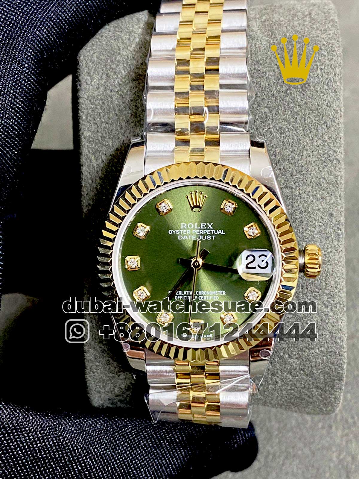 148.1.jpg Super Clone Ladies Rolex Datejust 31 Two Tone Light Green Face - Image 1