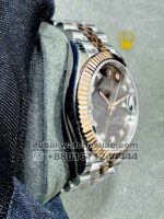 Rolex Date Just 41mm? Chocolate? Dial Stone Numeric Flutted Bezel With Two Tone? Jubilee Bracelet Copy - Image 2