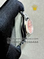 Rolex 31 mm Date Just  Pink Dial Plain Bezel With President Bracelet Copy - Image 2