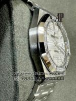 Audemars Piguet Royal Oak? 37 MM White? ?Dial With Stoned Bezel Stainless Steel Copy - Image 4