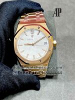 AUDEMARS PIGUET ROYAL OAK Rose Gold White Dial Mens Watch Ref:15500 White Dial With Rose Gold Bezel And Bracelet