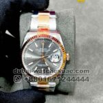 Rolex? 36 mm? ?Date just Gray?Dial with golden flutted bezel Two Tone Oyester Bracelet