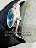 Rolex 36 mm Day date Ice Blue Dial Roman Numeric With? Flutted Bezel Copy - Image 3