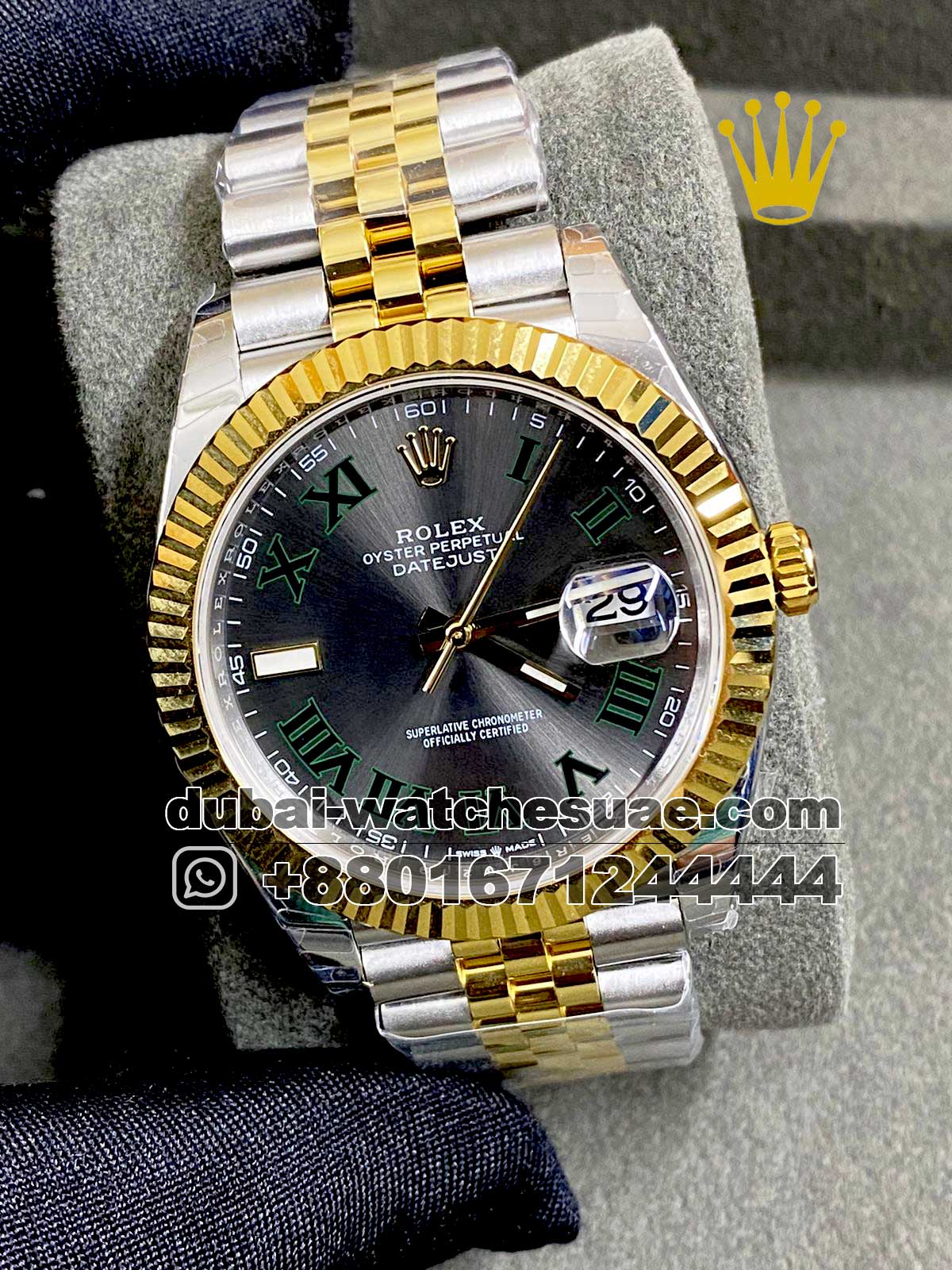 16.1-1.jpg Rolex date just 41 mm Gold Bezel Gray Dial Two Tone - Image 1