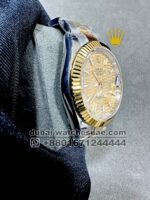 Rolex Date Just 41mm? Gold? ?Dial Flutted Bezel With Two Tone Oyster? Bracelet Copy - Image 2