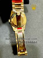 Rolex 36 mm Day date Golden Dial Stoned Numeric With? Flutted Bezel Copy - Image 4