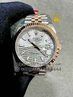 Rolex Date Just 41mm? Silver? Dial Flutted Bezel With Two Tone Jubilee? Bracelet Copy