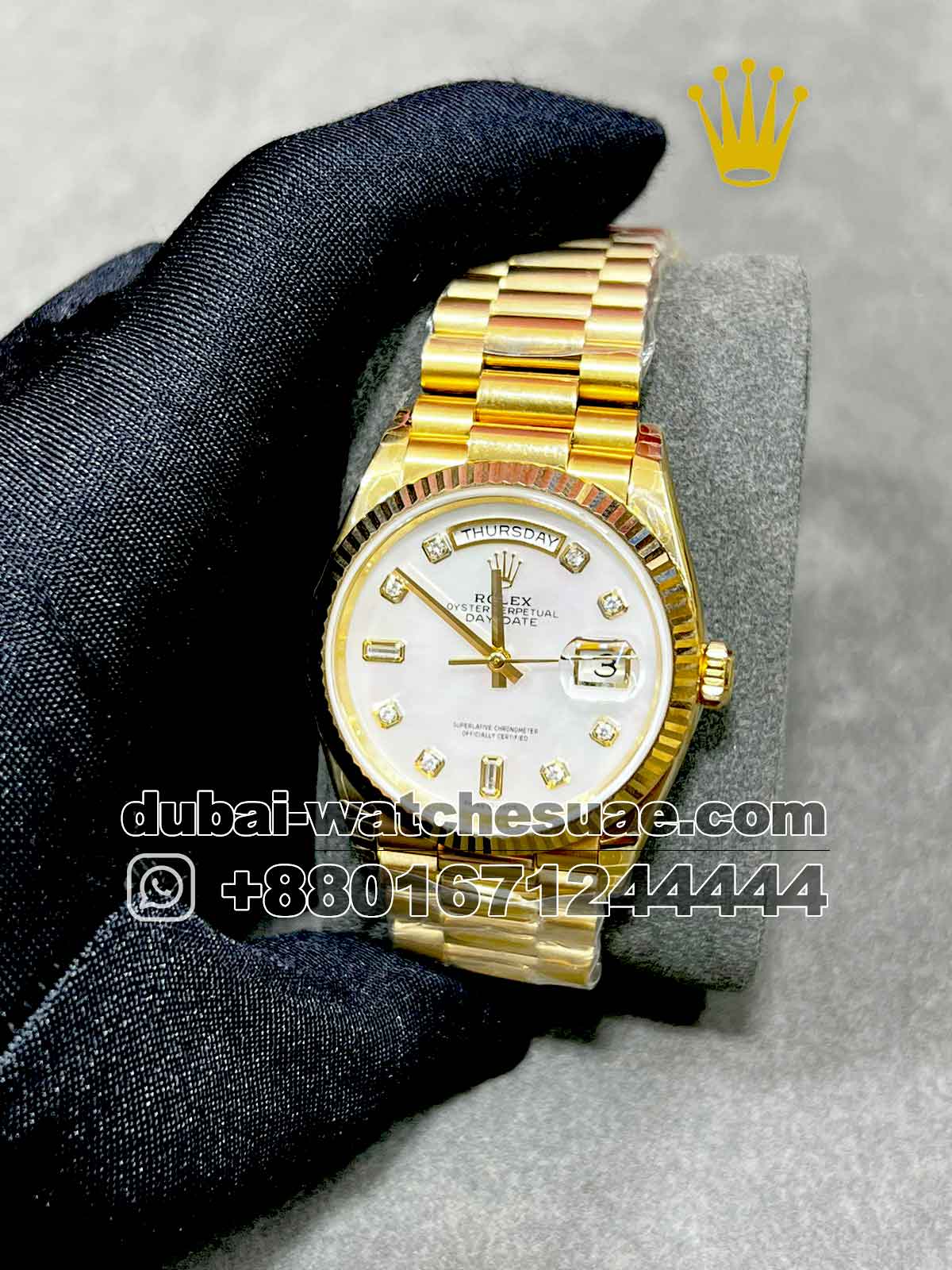 19-a-1.jpg Rolex day date 36mm yellow gold White Dial - Image 1