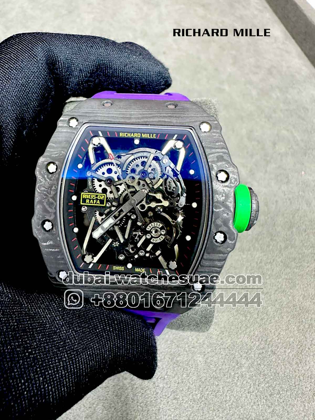 2-a-18.jpg Richard Mille RM 35-02 With Purple Rubber strap Copy - Image 1
