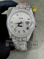 ROLEX DATEJUST 41 OYSTER FULLY? ICED OUT WITH ROMAN NUMERALS Copy