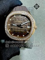 Patek Philippe Aquanaut 5268/200 R With Taupe Dial and Stone Worked Bezel Copy