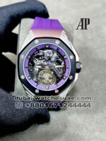Audemars Piguet Royal Oak Concept ?Black Panther? Flying Tourbillon?Ref: 26620IO.OO.D077CA.01 Purple Rubber Strap