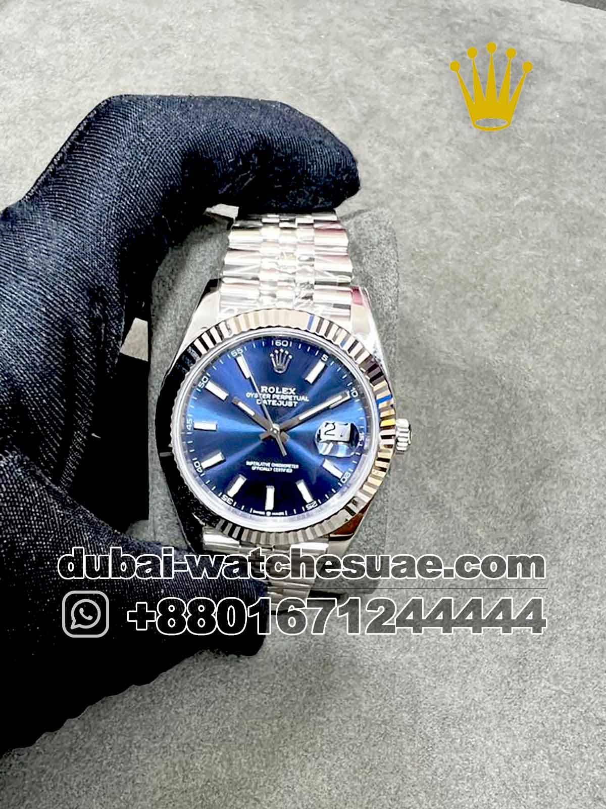 2-a-3-4.jpg Rolex 41 mm Date Just , Blue, Jubilee - Image 1