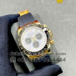 Rolex  Cosmograph Daytona Gray Dial Black Ceramic Bezel Gold Case With Black Rubber Strap