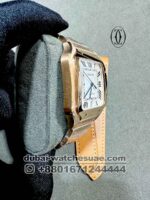 Cartier De Santos White? Dial? With Rose Gold? Bracelet Copy - Image 2