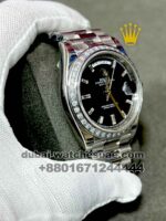 Rolex 40 mm Day date , Black Dial ,Stoned Bezel ,President Bracelet - Image 2