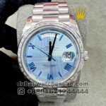 Rolex 40 mm Day date  Blue Roman? numeral With Stoned Bezel