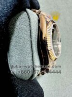 Rolex Day Date 40 mm Black? Dial and Flutted? Bezel with Rose Gold Bracelet Copy - Image 2