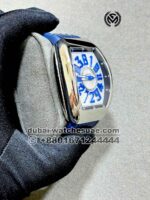 Franck Muller Vanguard? V45 Crazy Hours? White? Dial With Blue Numeral and Blue? Crocodile Leather Strap Copy - Image 2