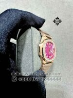 Patek Philippe? 7010/1R-013 Ladies? 34 mm Purple Dial Stonned Bazel With Rose gold Bracelet Copy - Image 3