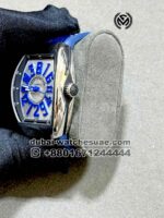 Franck Muller Vanguard? V45 Crazy Hours? White? Dial With Blue Numeral and Blue? Crocodile Leather Strap Copy - Image 3