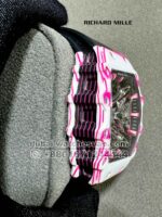 Richard Mille RM 38-02 Tourbillon Super Slim White and Pink With Black Rubber Strap Copy - Image 3