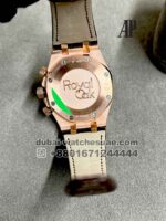 Audemars Piguet Royal Oak Chronograph Rose Gold Dial With Brown Leather Strap - Image 4