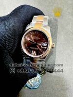 Rolex 31 mm Date Chocolate Dial? With Roman Nemeric Stoned Bezel? ?Oyster? Two Tone Bracelet Copy