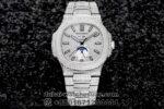Patek Philippe Fully Iced Out Moonphase White Dial - Image 7