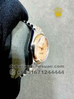 Rolex 31 mm Date Rose Gold Dial? With Stoned? Numeric Plain Bezel? Jubilee Two Tone Bracelet Copy - Image 2