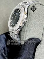Patek Philippe Iced Out Blue Dial Stainless Steel with Stonework - Image 3