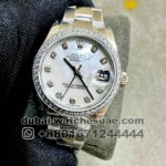 Rolex 31 mm Date White Mother Of Pearl Dial? With Stoned Numeric Stonned? Bezel? Oyster Bracelet Copy