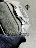 Patek Philippe Iced Out Green Dial Stainless Steel with Stonework - Image 2