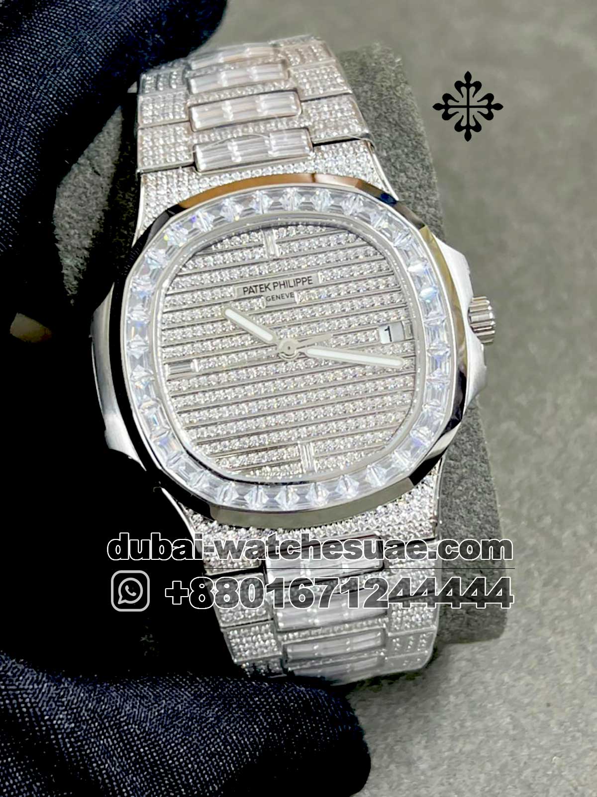 25.1.jpg Patek PhilippeFully Iced Out Date White Dial Iced Bracelet - Image 1