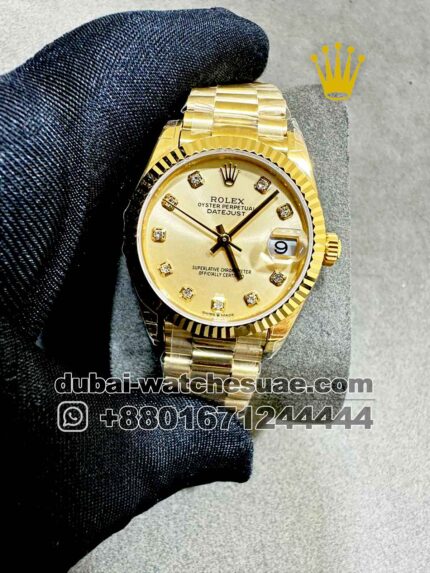Ladies Rolex 31mm Datejust President Bracelet Copy Watch