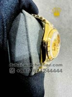 Ladies Rolex 31 mm date just Gold Dial Stoned Numeric President Bracelet Copy - Image 2