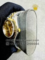 Ladies Rolex 31 MM Date Just Gold dial with gold flutted bezel two tone jubilee - Image 3