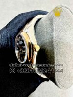 Rolex 31 mm date just Gray Dial Rose Gold Plain Bezel with Two Tone Oyster? ?Bracelet Copy - Image 3