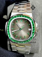 Patek Philippe Nautilus 5711 Steel With Gray Dial and custom Ruby Bezel