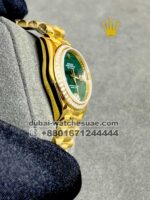 Rolex 31 mm Date Just  ,Green color ,Stoned Bezel and Roman Numerals - Image 2