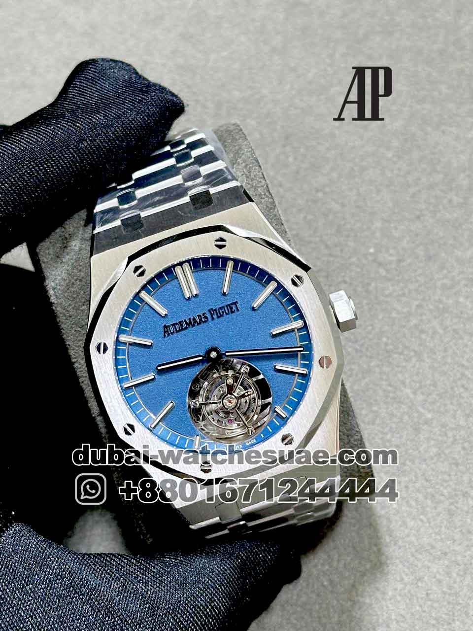 3-a-19.jpg AUDEMARS PIGUET ROYAL OAK TOURBILLON? Blue Dial Stainless Steel Copy - Image 1