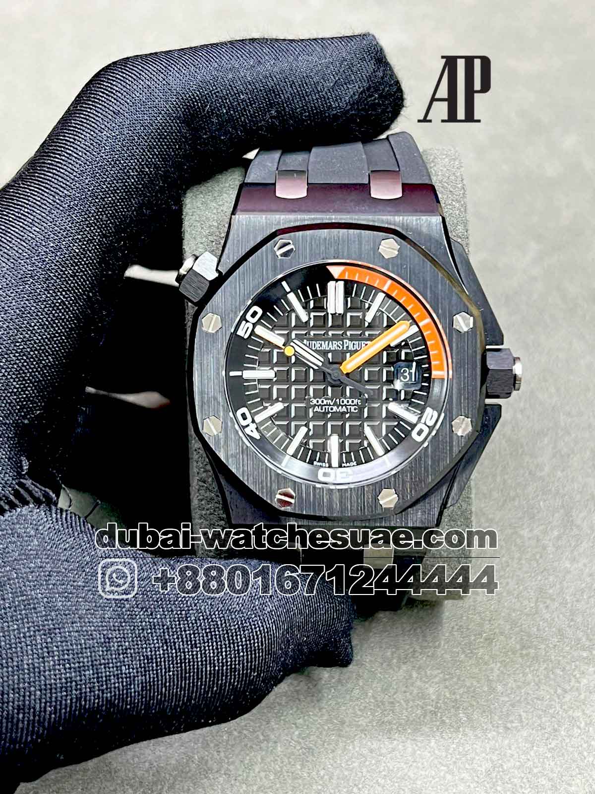 3-a-2-1.jpg Audemars Piguet Royal Oak Offshore Diver Black Dial With Black Bezel With Black Rubber Strap - Image 1
