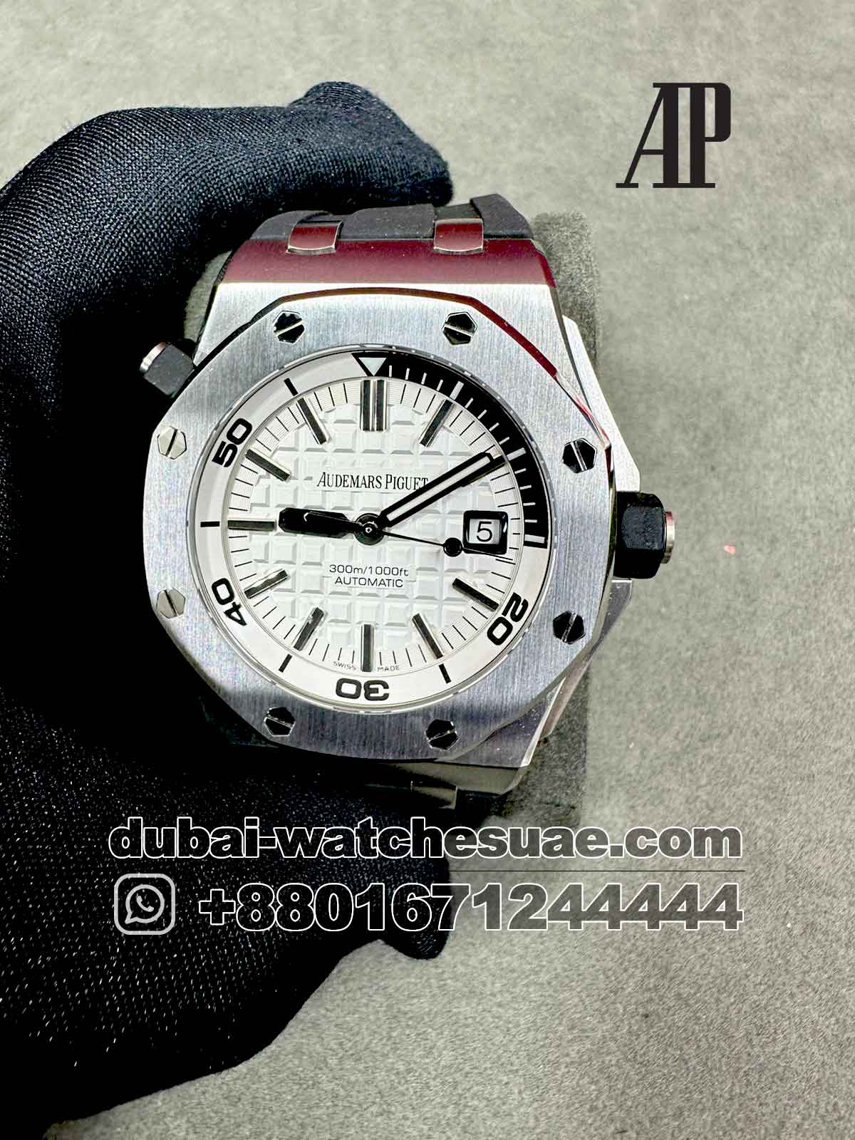 3-a-3-6.jpg Audemars Piguet Royal Oak Offshore Diver 41 mm White Dial With Rubber Strap Copy - Image 1