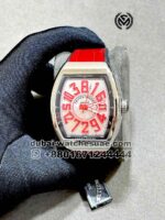 Franck Muller Vanguard? V45 Crazy Hours? White? Dial With Red Numeral and Red? Crocodile Leather Strap Copy