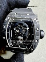 Richard Mille RM 052 Black Carbon Skull With Black? Rubber Strap Copy