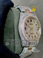 ROLEX DATEJUST 41 OYSTER FULLY ICED OUT White Stoned WITH ARABIC NUMERALS Copy - Image 2