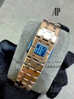 Audemars Piguet Royal Oak 37 mm White Dial White Stonned Bezel With Rose Gold Bracelet Copy - Image 4